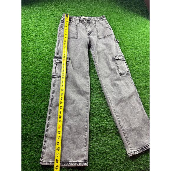 Celebrity Ace 90s Skater Jeans Womens 9/29 Black Wash Cargo High Rise Grunge Y2K - Picture 10 of 15